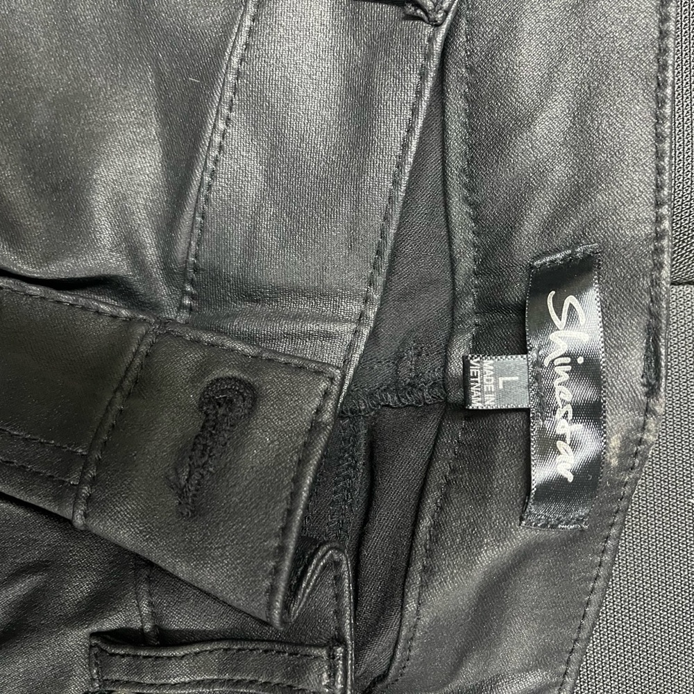 Synthetic leather jeans sz L